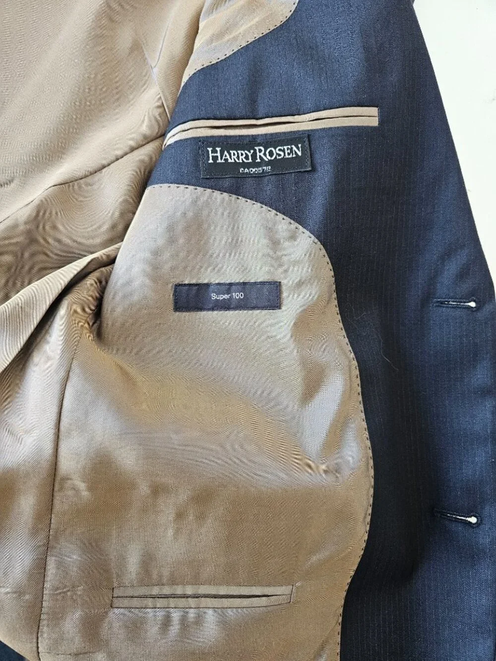 HUGO BOSS Super 100 Men's Black Suit 100% Virgin Wool 50C Garment Bag & Hanger - Picture 9 of 16